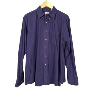 LL Bean Men's 90'S Purple Herringbone Cotton Long Sleeve Button Down Shirt L Reg